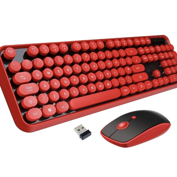 Wireless Keyboard Mouse Combo, 2.4GHzTypewriter Keyboard - Picture 4 of 4